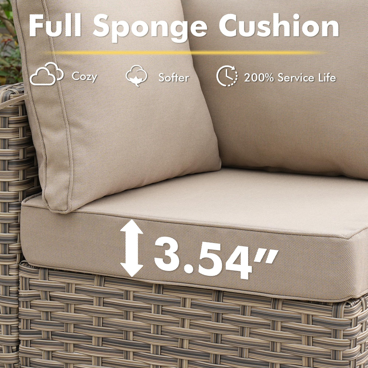 CAODOC Outdoor Sectional Patio Furniture Set,10 Pieces Wicker Conversation Sets L Shaped Couch,Out Door Sofa Outside Furniture with Swivel Chairs,Beige CAODOC