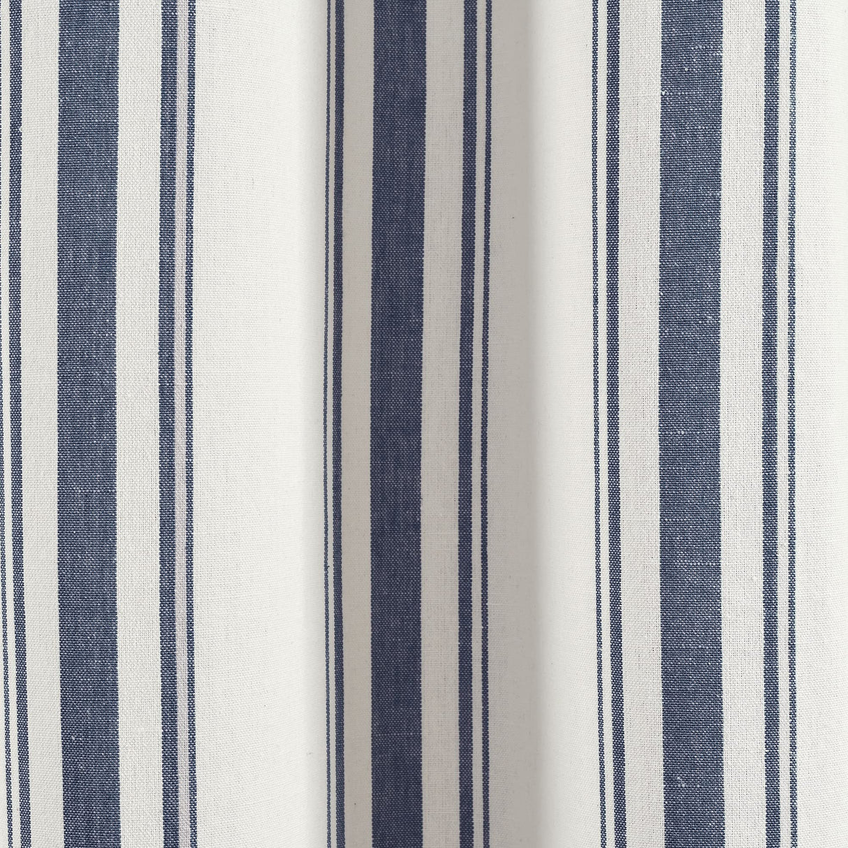 Lush Decor Farmhouse Stripe Yarn Dyed Eco-Friendly Recycled Cotton Window Curtain Panel Pair, 42" W x 95" L, Navy - Classic Modern Rustic Charm - Eco Friendly Cotton Fabric Lush Decor