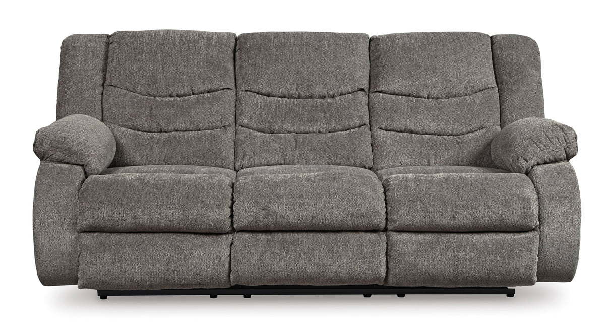 Signature Design by Ashley Tulen Modern Manual Pull Tab Reclining Sofa, Dark Gray Signature Design by Ashley