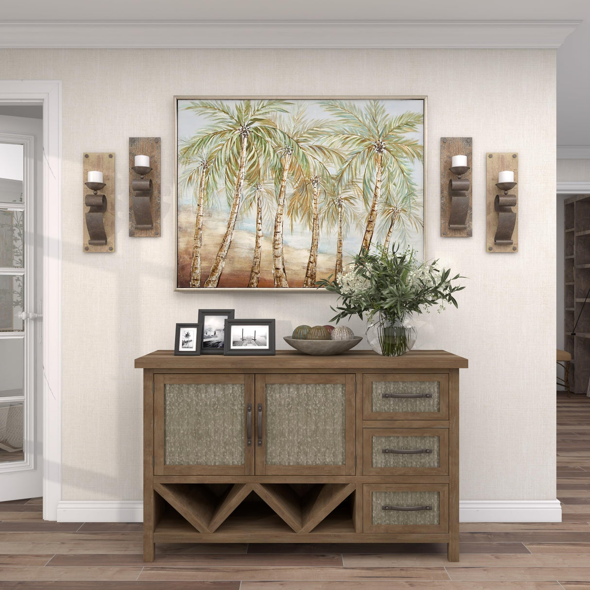 Deco 79 Rustic Chinese Fir Wood Wall Sconce, 6 x 19, Brown, 2 Count Deco 79