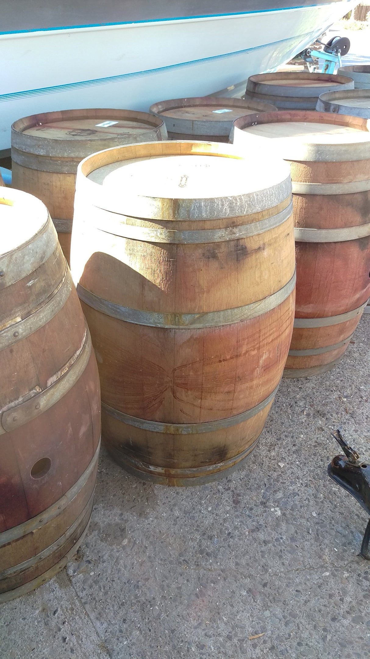 CUGHYS Used Wine Barrel Solid Oak from Napa Valley by Wine Barrel Creations9 Wine Barrel Creations