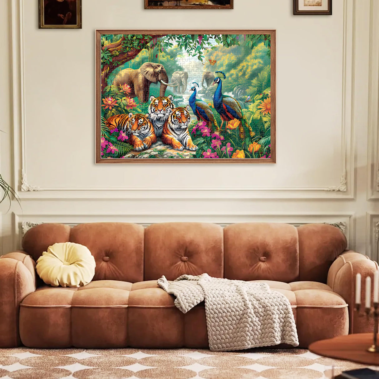 Jigsaw Puzzles for Adults 500 Pieces Puzzle Elephant Tiger Puzzle for Adults Children Elderly Puzzles Peacock Animal Puzzle 500, Home Decor Gift Family Game for Men Women Elders Seniors (20.5"x15") Jeacirio