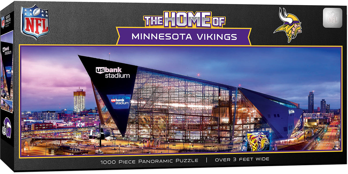Masterpieces 1000 Piece Sports Jigsaw Puzzle - NFL Minnesota Vikings Stadium View Panoramic - 13"x39" Masterpieces