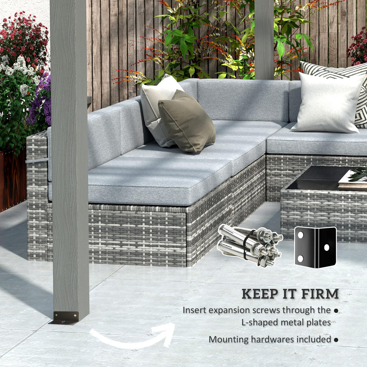 Outsunny 12' x 16' Outdoor Pergola, Wood Gazebo Grape Trellis with Stable Structure for Climbing Plant Support, Garden, Patio, Backyard, Deck, Gray Outsunny