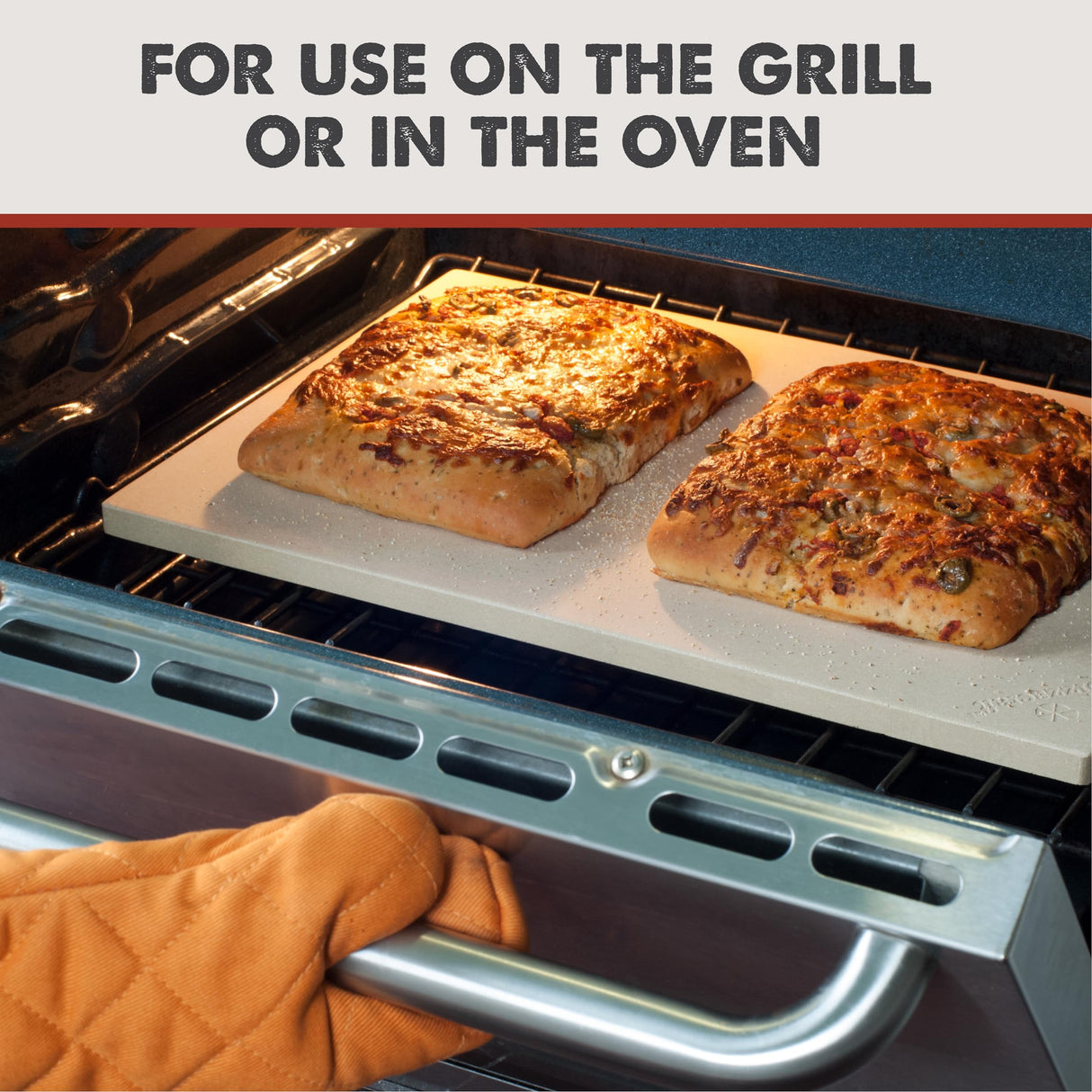 Pizzacraft ThermaBond Baking Stone (20"x14.5") - Pizza Stone for Oven & Grill, Heavy-Duty Baking Essential for Evenly Cooked Pizza, Bread, Pastries at Home - Must-Have Baking Tool (Rectangle) pizzacraft