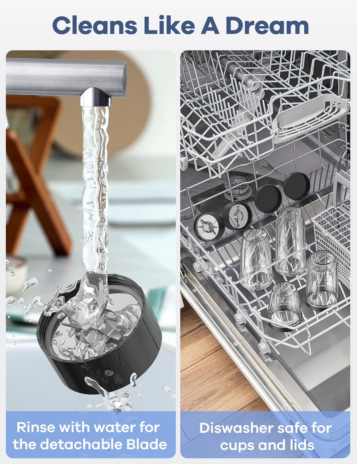 Ganiza Smoothie Blender, Blender for Shakes and Smoothies, 15-Piece Personal Blender and Grinder Combo for Kitchen, Smoothies Maker with 4 BPA-Free Portable Blender Cup, Nutritious Recipe, MAX 900W Ganiza