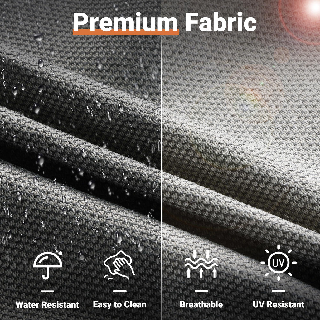 ovios 11 Piece Outdoor Patio Furniture Set with Fire Pit Table,Conversation Sectional Wicker Couch with Swivel Chairs,Modern Outside Sofa for Balcony Backyard, Dark Grey ovios