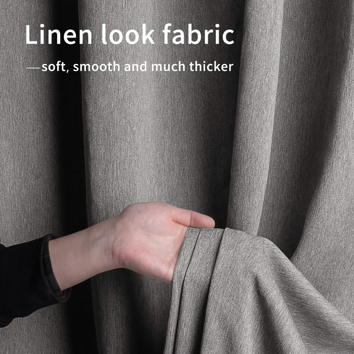 Easy-Going Linen Look Outdoor Curtains Waterproof Windproof Porch Curtains, Soft Thicken Outdoor Privacy Curtains for Patio, Gazebo, Grommet Top and Tab Bottom Drape, 2 Panels, 54x84 inch, Grey Easy-Going