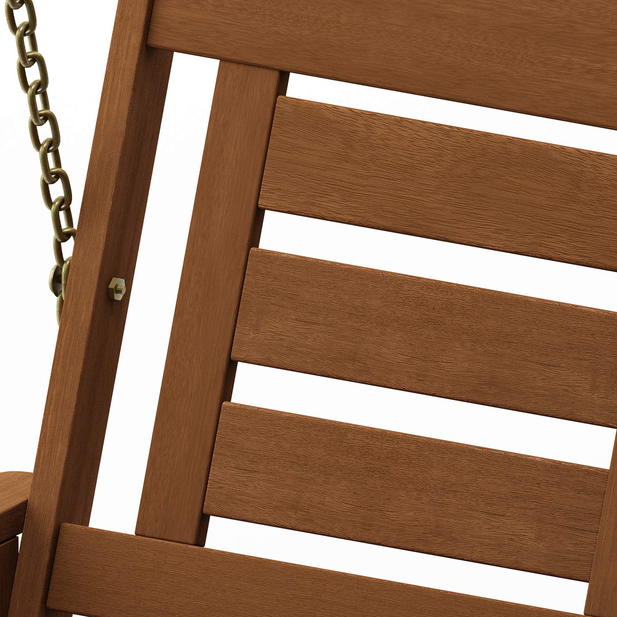 Furinno Tioman Hardwood Patio / Garden / Outdoor Large Porch Swing, 3 Seater with Hanging Frame, Natural Furinno