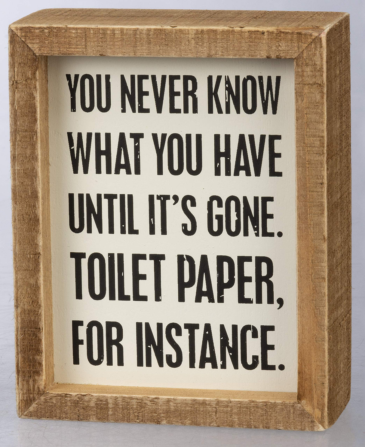 Primitives by Kathy Wooden Box Sign - Funny Bathroom Sayings, Wall Art/Home Decor, Farmhouse Style, Housewarming Gift, 4x5 IN Primitives by Kathy