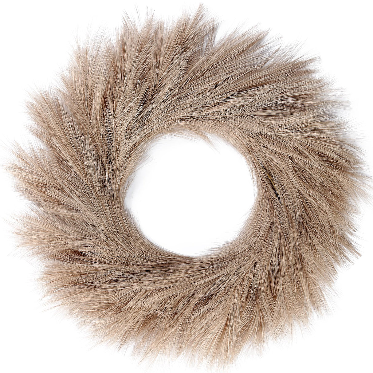 Sggvecsy Pampas Grass Wreath 26’’ Faux Pampas Wreath for All Seasons Artificial Pampas Wreath Christmas Decor Boho Wall Decor for Front Door Farmhouse Fall Autumn Xmas Spring Wreath Decoration (Brown) Sggvecsy