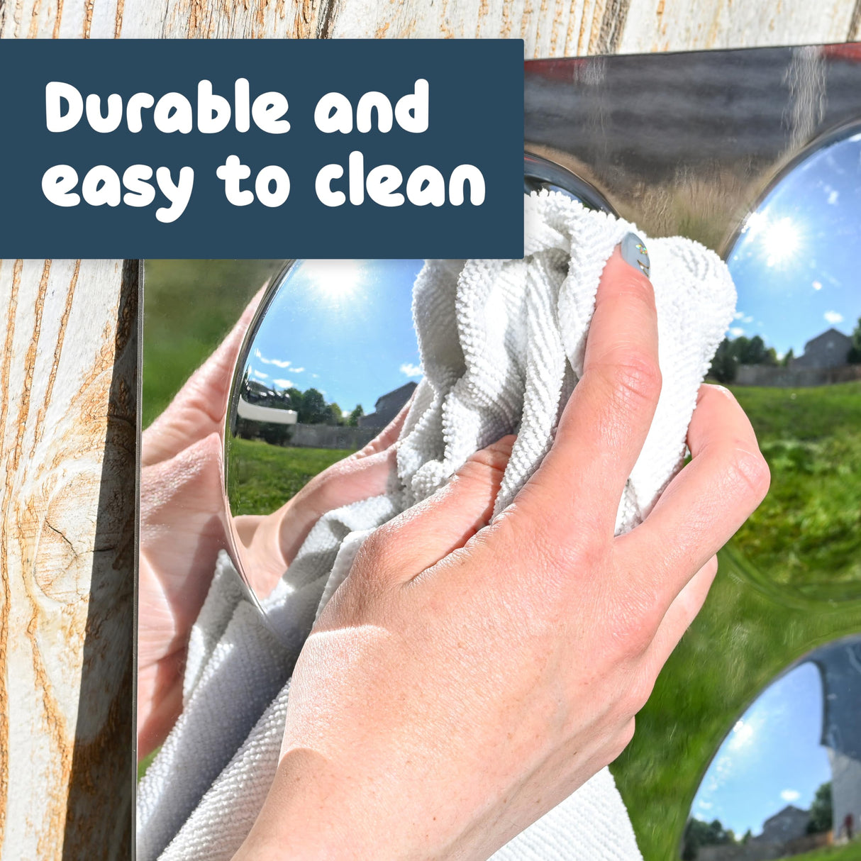 SPARK & WOW Sensory Wall Toddler Mirror - Large - 9 Bubbles - for Ages 6m+ - Easy-to-Clean Acrylic - Stimulate Cognitive Development SPARK & WOW