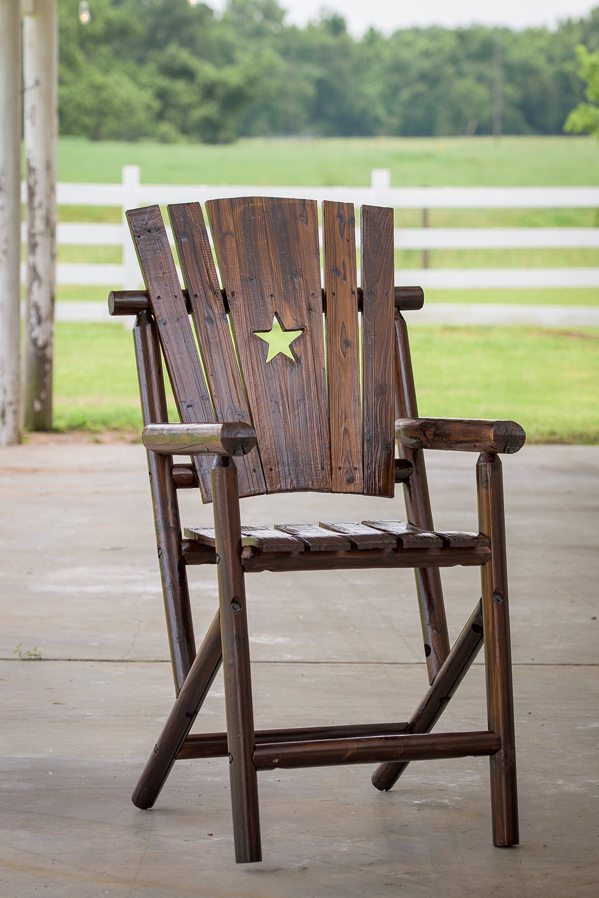 Leigh Country Bar Arm Chair with Star, Brown Leigh Country