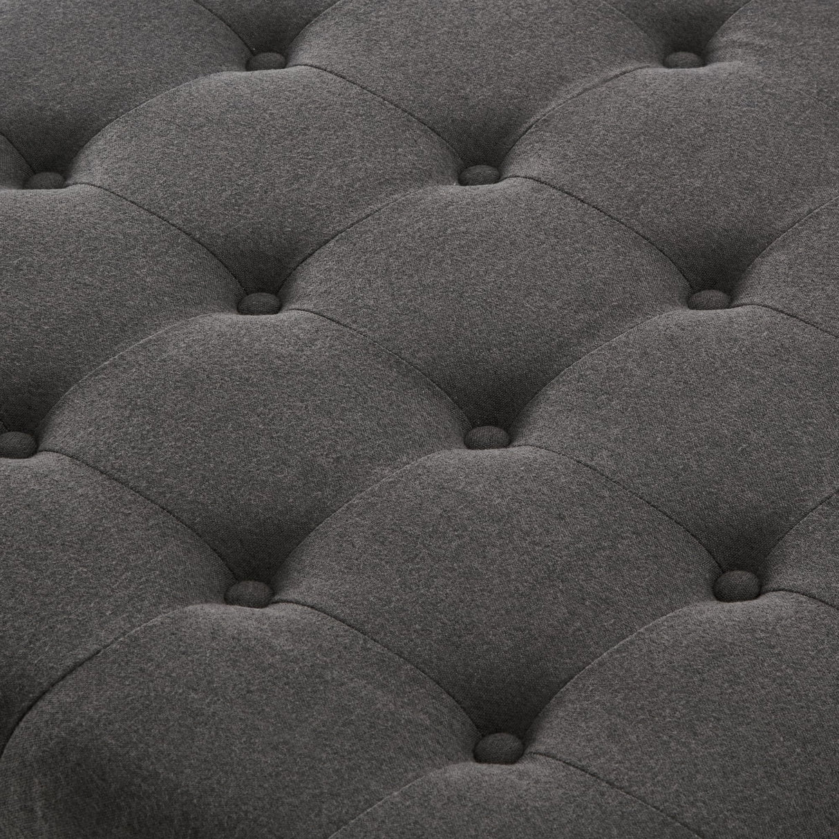 Acosure Large Square Storage Ottoman with Wooden Legs,Upholstered Button Tufted Coffee Table with Nail Trims,Easy to Install,for Living Space,Dark Gray Acosure