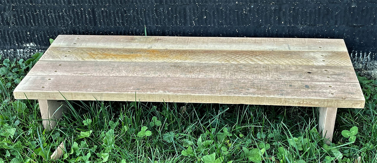 Classic Amish Reclaimed Wood Deck/Spa Step, Patio Door Platform, Indoor/Outdoor Stair/Step Stool. Natural, Rustic, Heavy Duty, Wide, Versatile. Handmade in USA. 36 x 14 x 7”. Forest-to-Table