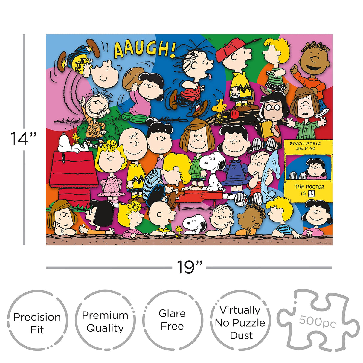 Aquarius Peanuts Gang Jigsaw Puzzle (500 Pieces), Collectibles, Glare Free, Games, 14 x 19 Inches AQUARIUS