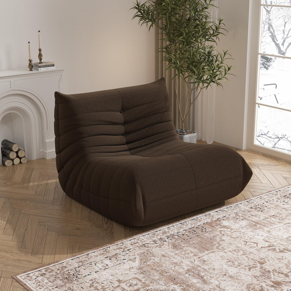 Bean Bag Chair, Memory Foam Bean Bag Sofa Large Bean Bag Chair for Adults, Bean Bag Chairs for Teens with High Density Comfortable Foam, Bean Bag for Living Room, Bedroom (Coffee) YVDNHP