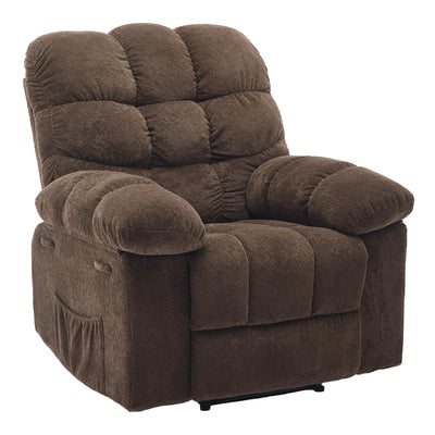 Oversized Swivel Rocker Recliner Chair for Adult, Ergonomic Nursery 360° Swivel Rock Recliner, Extra Wide Manual Recliners,Upholstery Overstuffed Soft Rocking Sofa Chair,Brown
