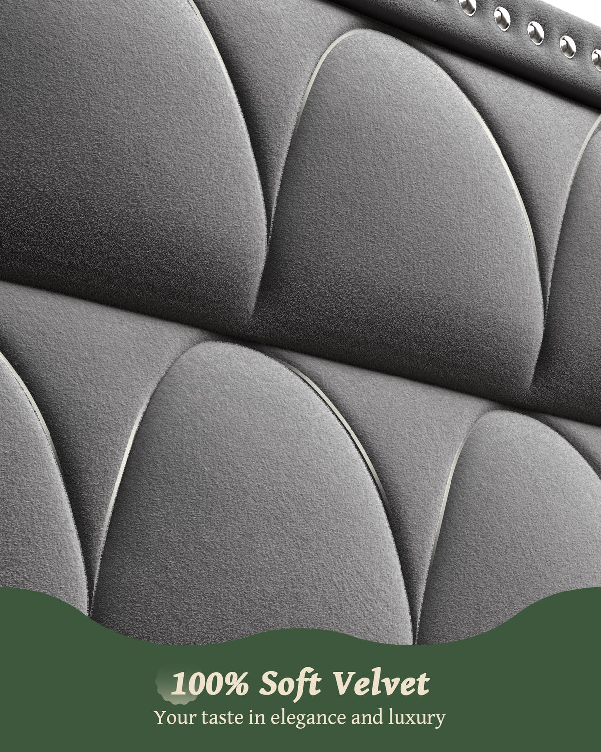 OHOHOLIVE Queen Size Bed Frame with 56" Headboard - 1000LBS Capacity Support, Velvet Upholstered Wingback Platform Bed Frame, Noise Free, Sturdy Wooden Slat Support OHOHOLIVE