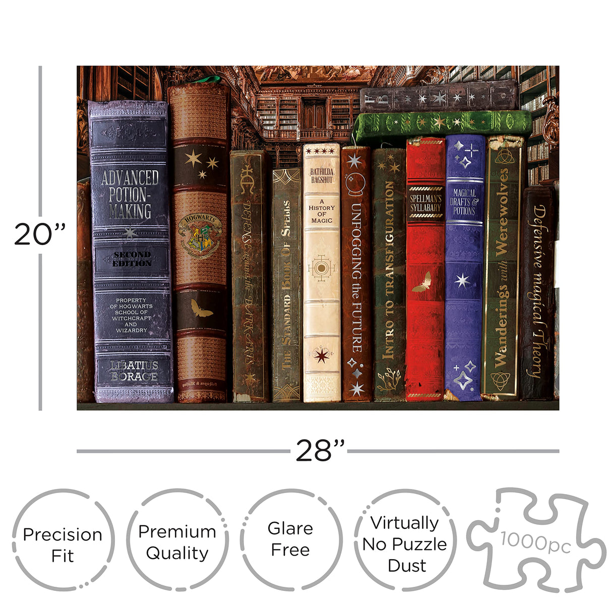AQUARIUS Spell & Potion Books Puzzle (1000 Piece Jigsaw Puzzle) - Glare Free - Precision Fit, 22'' x 28'' (65489) AQUARIUS