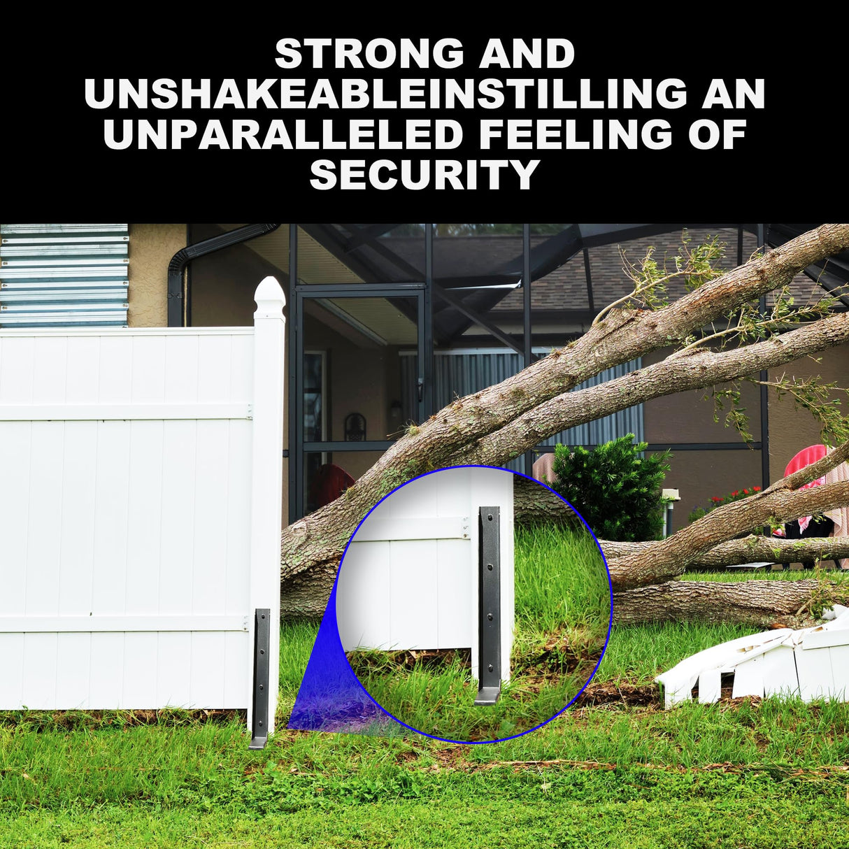 AKINGKONG Thicker Fence Post Repair Anchor Kit, Steel Fence Post Stakes, Repair Leaning 4x4/6x6 Wooden Fence Post Support (Thicker 11-Gauge, 2 akingkong