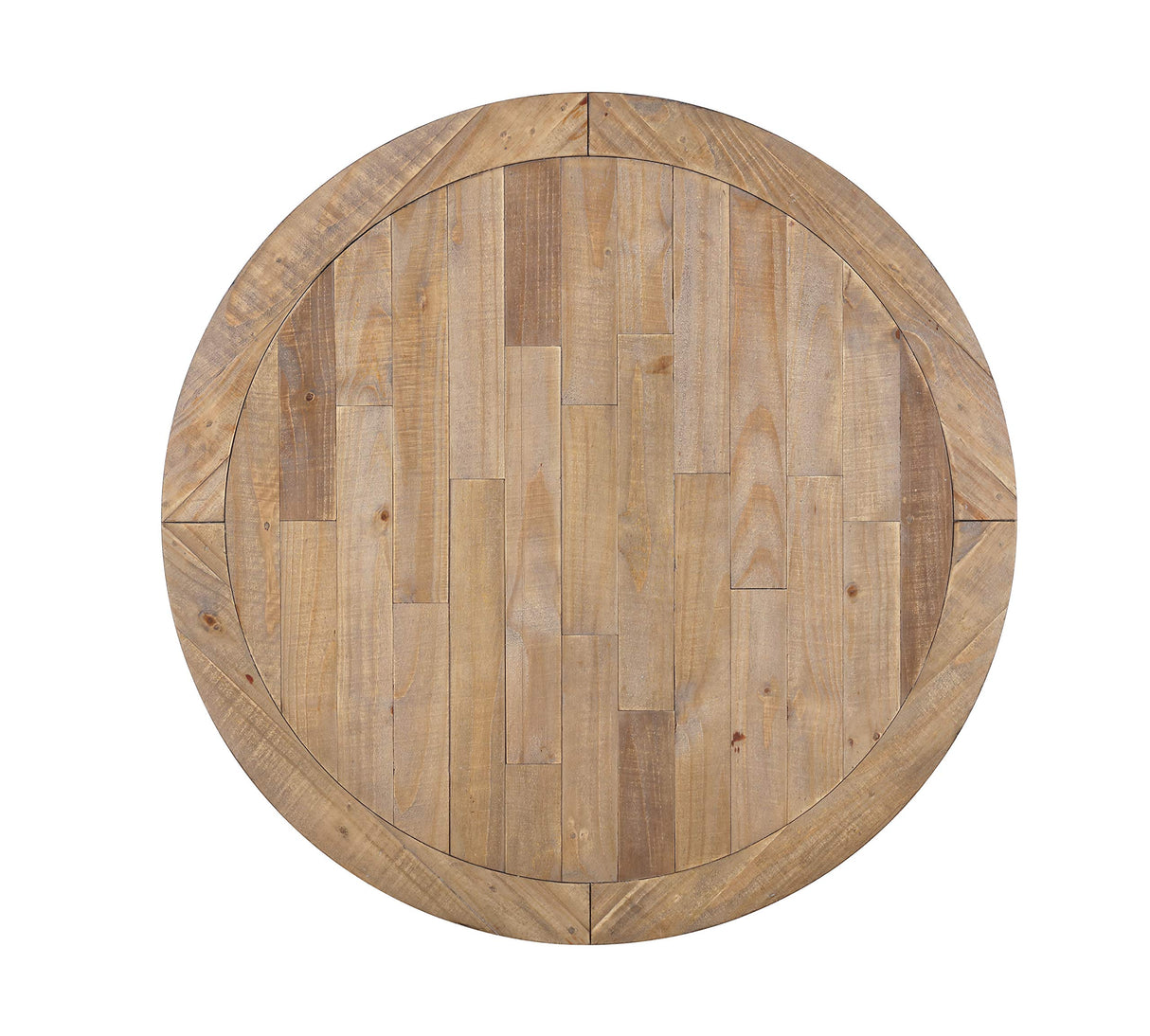 Roundhill Furniture Prato Round Two-Tone Finish Wood Dining Table, Antique White and Distressed Oak Roundhill Furniture