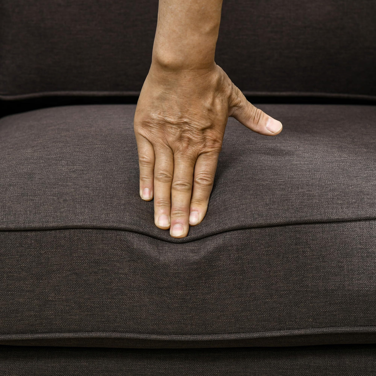 HOMCOM 61" Loveseat Sofa, Mid Century Modern 2 Seater Small Couch with Nailhead Trim, Rolled Arm, Fabric Upholstered Love Seat for Living Room and Bedroom, Dark Brown HOMCOM