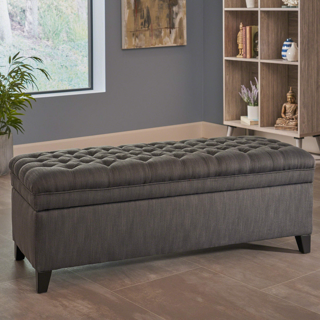 Christopher Knight Home Juliana Fabric Storage Ottoman, Gray Christopher Knight Home