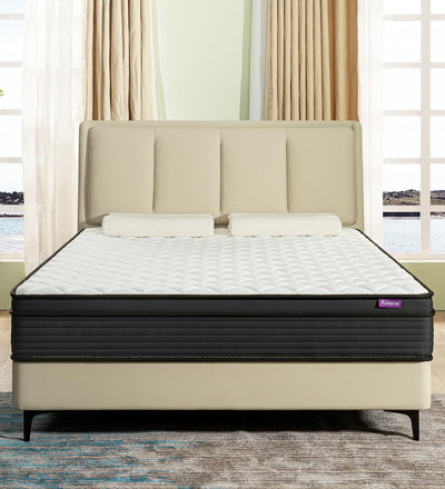 Konuzu Queen Size Mattress,10 Inch Memory Foam Hybrid Queen Bed Mattresses in a Box Individual Pocket Spring Breathable Comfortable for Pressure Relief.