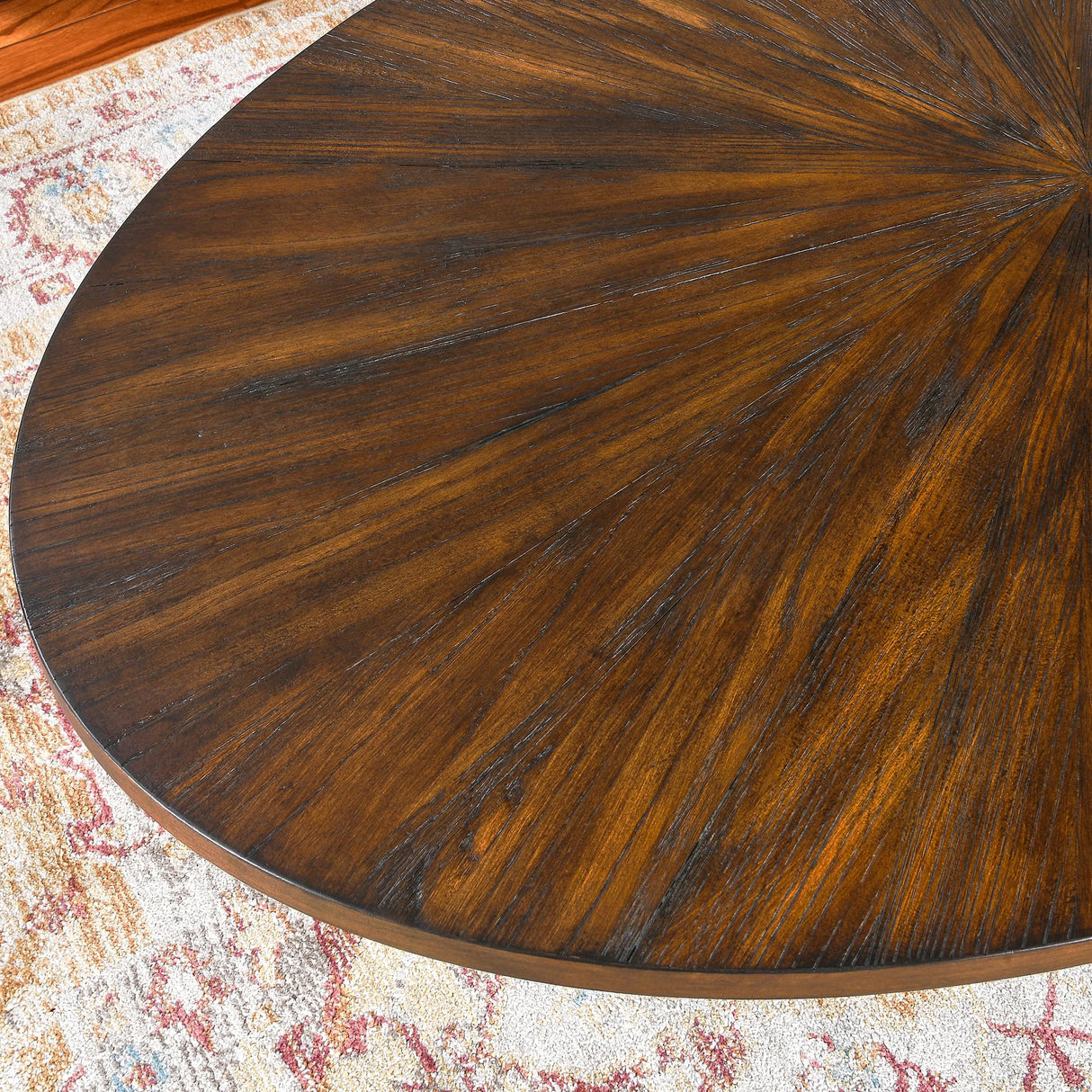 Oval Coffee Table for Living Room, Solid Wood Coffee Tables and Sturdy Metal Legs, Mid Century Modern Coffee Table, Designed Home Furniture, Center Large Circle Coffee Table MIAUWUUFHOME