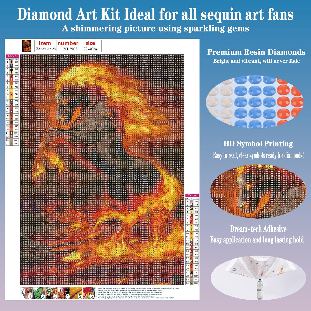 FORLAND Horse Diamond Painting Kits for Adults Beginners - 5D DIY Full Drill Diamond Kits Painting Crafts for Home Wall Decor, Diamond Art Kits,12x16inch FORLAND