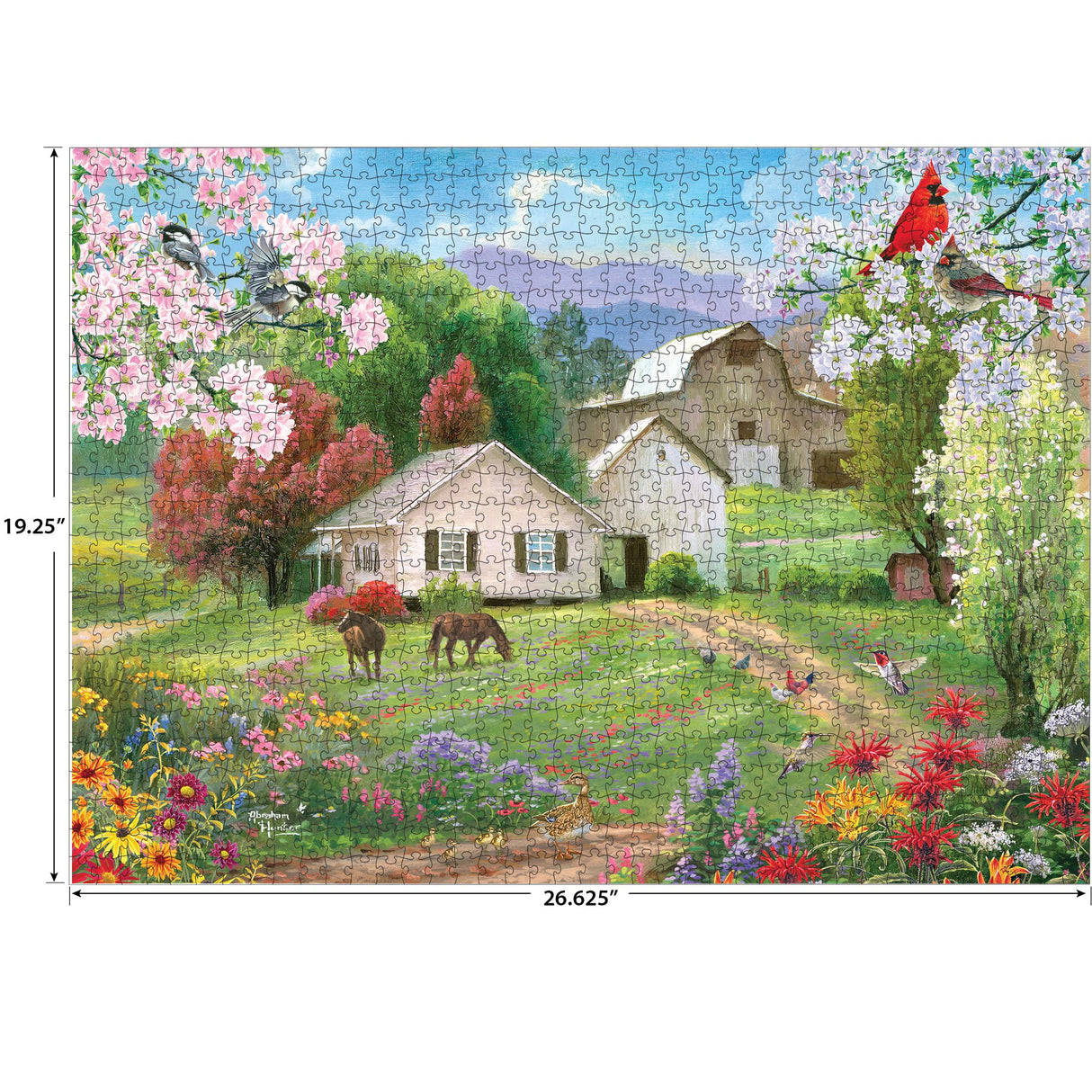 RoseArt - Abraham Hunter - Jefferson County Farm - 1000 Piece Jigsaw Puzzle for Adults RoseArt