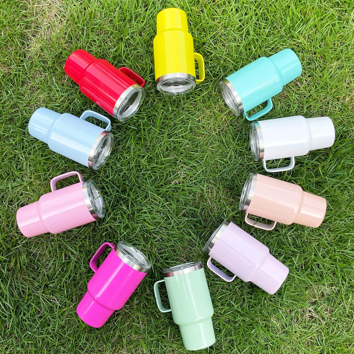 FunTrans 3oz Mini Tumbler Shot Glass with Straw and Lid, 10 Pack Stainless Steel Sublimation Shot Glasses with Handle for Wedding Party Whiskey Cocktail Bar FunTrans