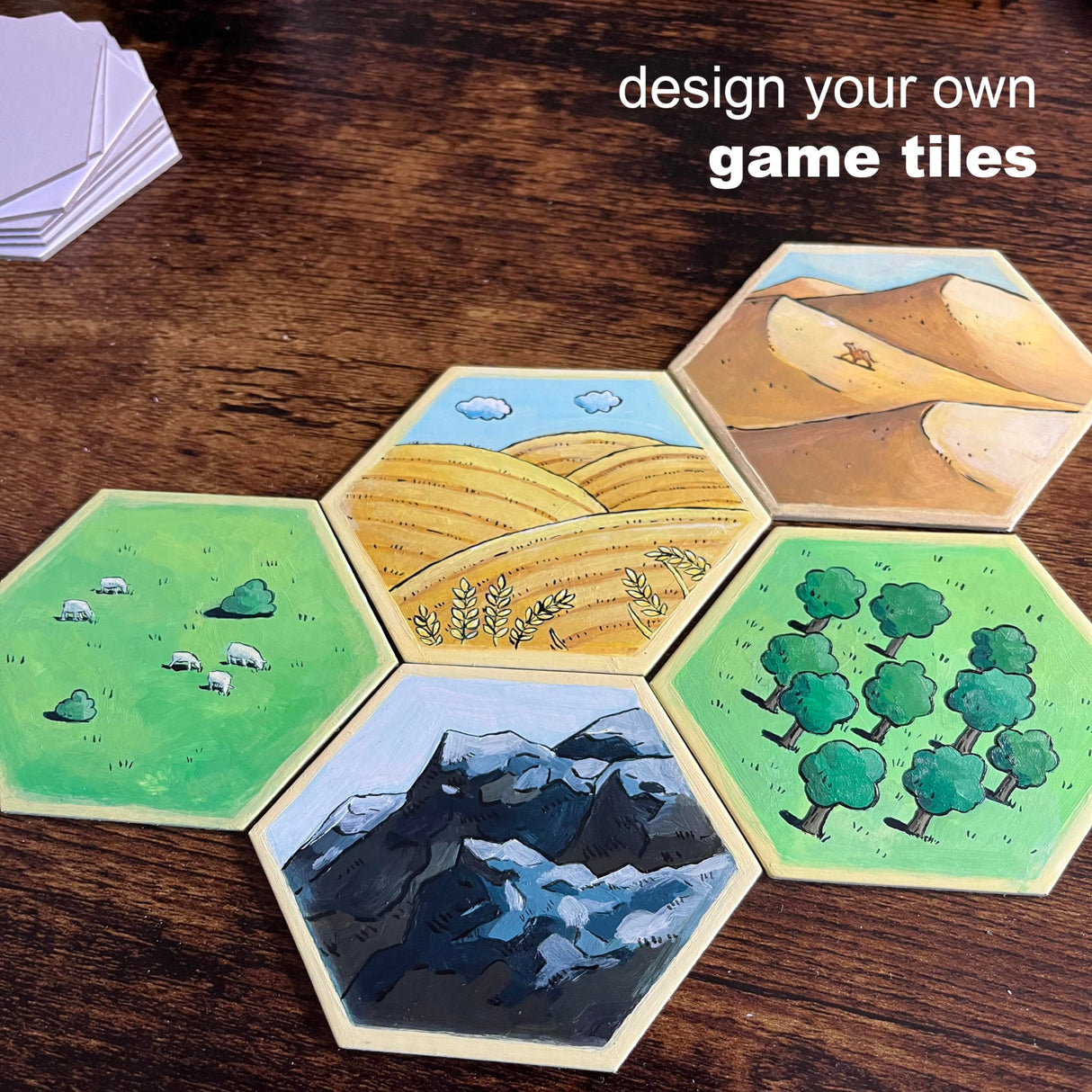 Apostrophe Games Hexagon Board Game Tiles – 20Pcs Large Game Board Pieces – Blank Game Board Chits, Same Size as Settlers of Catan – Create Your Own Custom Tiles Apostrophe Games