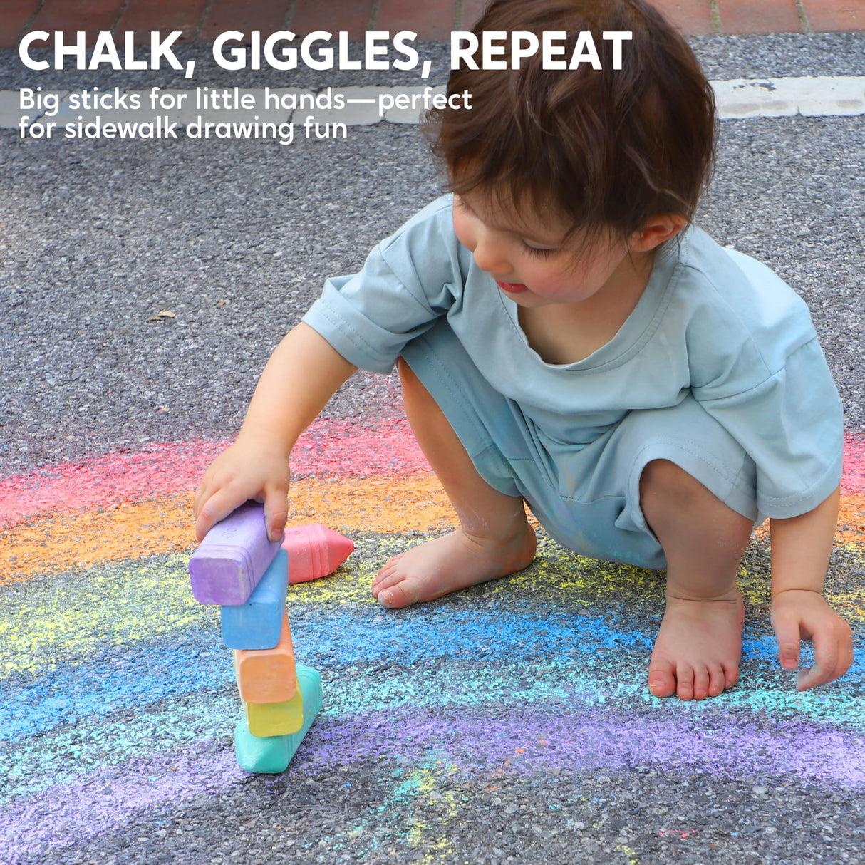 JOYIN 6 PCS Jumbo Sidewalk Chalk with 6 Colors, Washable Sidewalk Chalk for Kids, Non-Toxic Art Supplies, Outdoor Games, Playground Accessories JOYIN