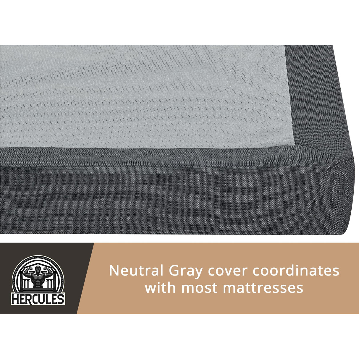Hercules 4 Inch Low Profile Foundation Mattress Box Spring Replacement, Queen Hercules