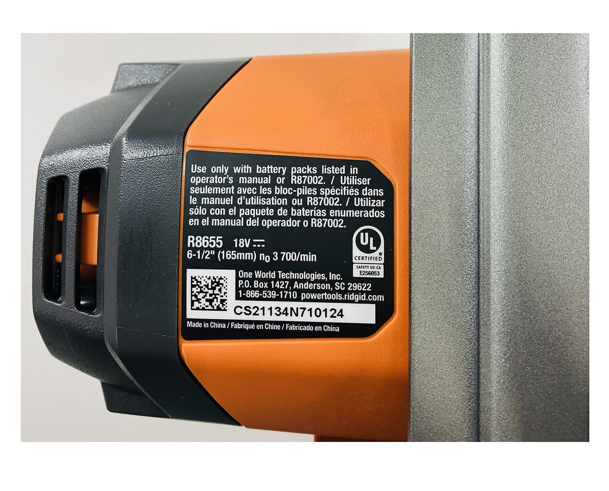 RIDGID 18V Cordless 6 1/2 in. Circular Saw (Tool Only) RIDGID