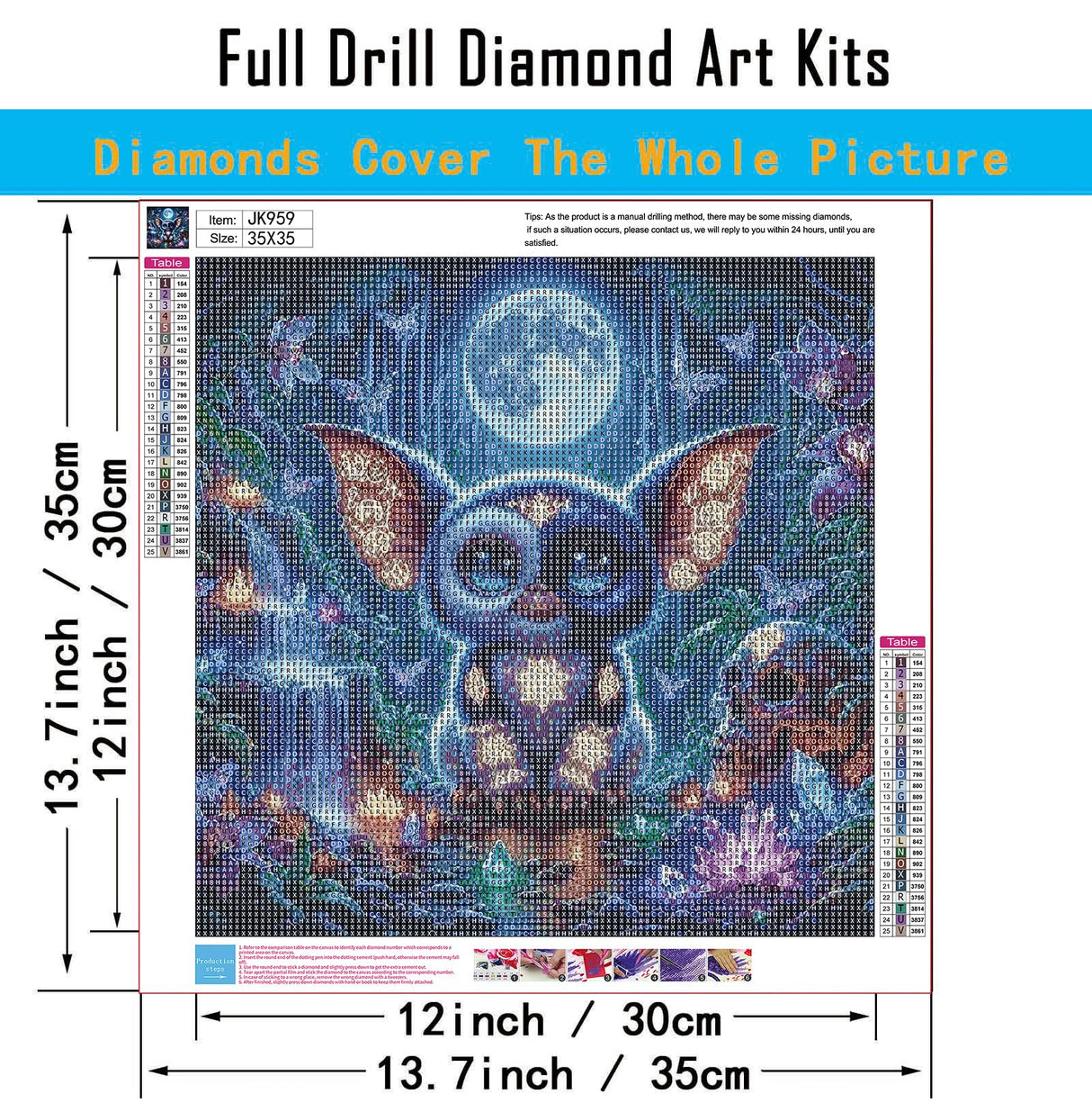 CHWGLFGG 5D Diamond Art Kits for Adults Beginners, Enchanted Forest Animal Diamond Painting Kits, DIY Full Round Drill Paint by Diamonds Dot Gem Art for Adults, Home Wall Decor 13.7X 13.7 Inch CHWGLFGG