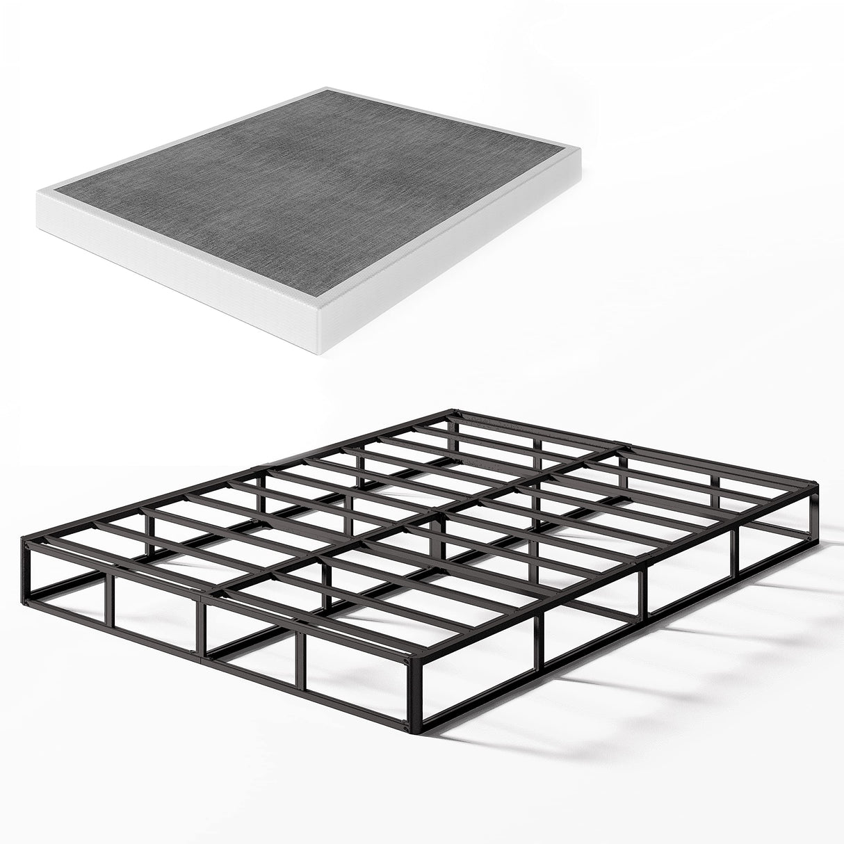 THEOCORATE 7 Inch Full Box Spring, Metal High Profile Spring, Heavy Duty Mattress Foundation, Easy Clean Cover, Quiet, Non-Slip, Simple Assembly THEOCORATE