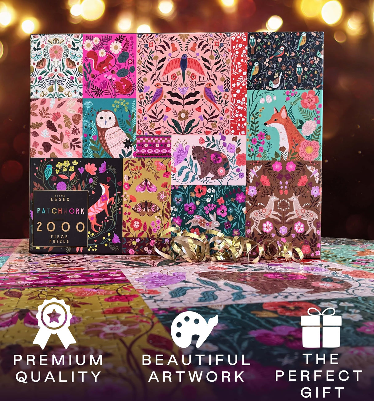 Elena Essex 2000 Piece Jigsaw Puzzles for Adults - Patchwork | 2000 Piece Puzzle | 2000 Piece Puzzle for Adults | Animal Bird Puzzle | Puzzles Size 39x30 inches Elena Essex