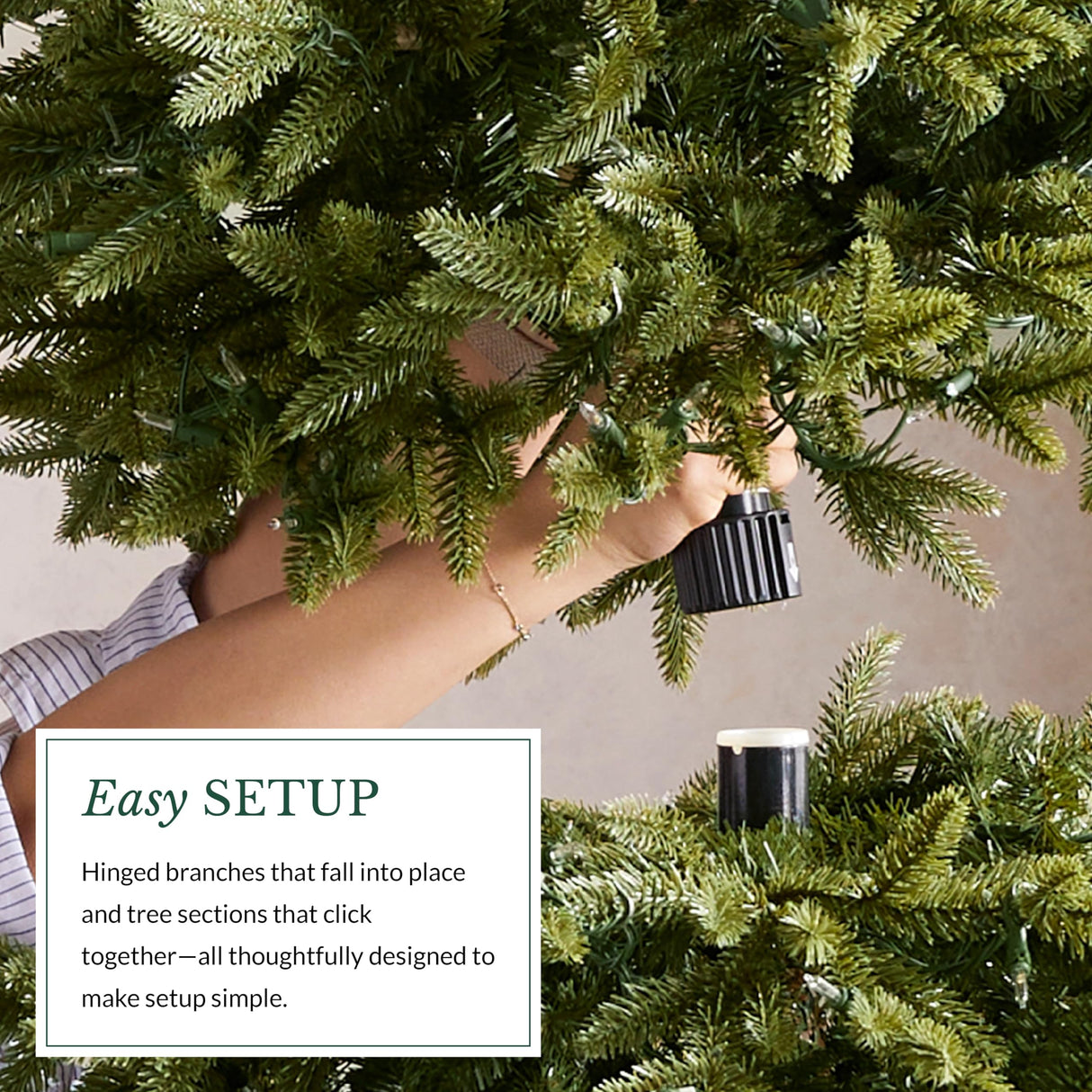 Balsam Hill 7.5 ft Unlit Classic Blue Spruce - Artificial Christmas Tree with 2,960+ Tips, Premium Stand, Storage Bag & Easy Assembly for Indoor Holiday Decorating Balsam Hill