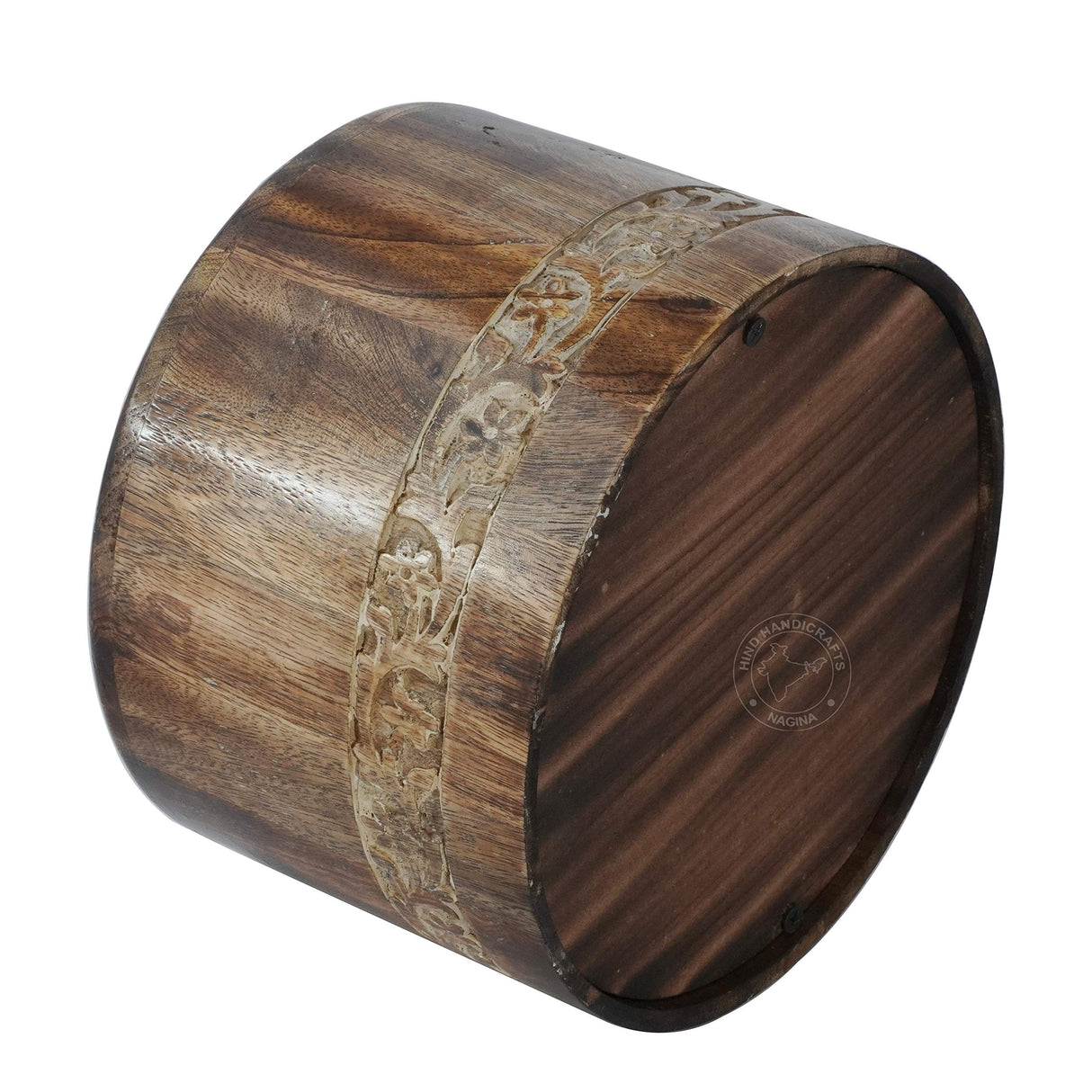 HIND HANDICRAFTS Round Wooden Engraved Urns for Human Ashes Adult - Wooden Box Rosewood Cremation Urns for Ashes - Burial Urns - Funeral Urns Large Hind Handicrafts