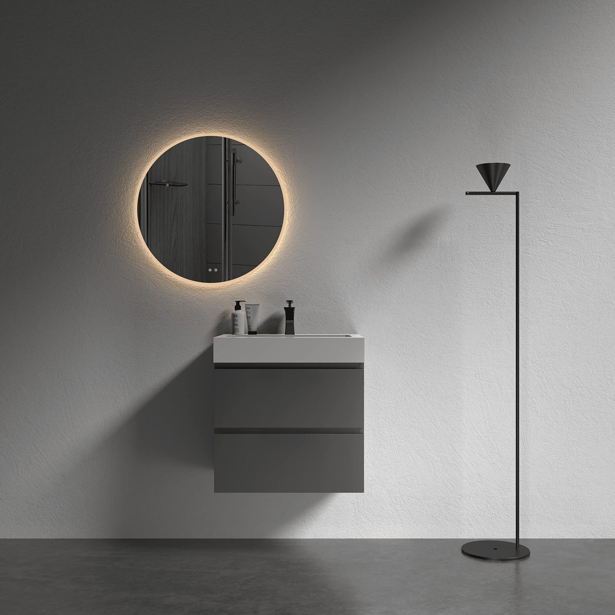 BLUHOUZZ Alice 24 Inch Bathroom Vanity with Sink with Overflow, Large Storage Wall Mounted Floating Bathroom Vanity for Modern Bathroom, One-Piece Sink Basin Minimalist Bathroom Sink Cabinet BLUHOUZZ
