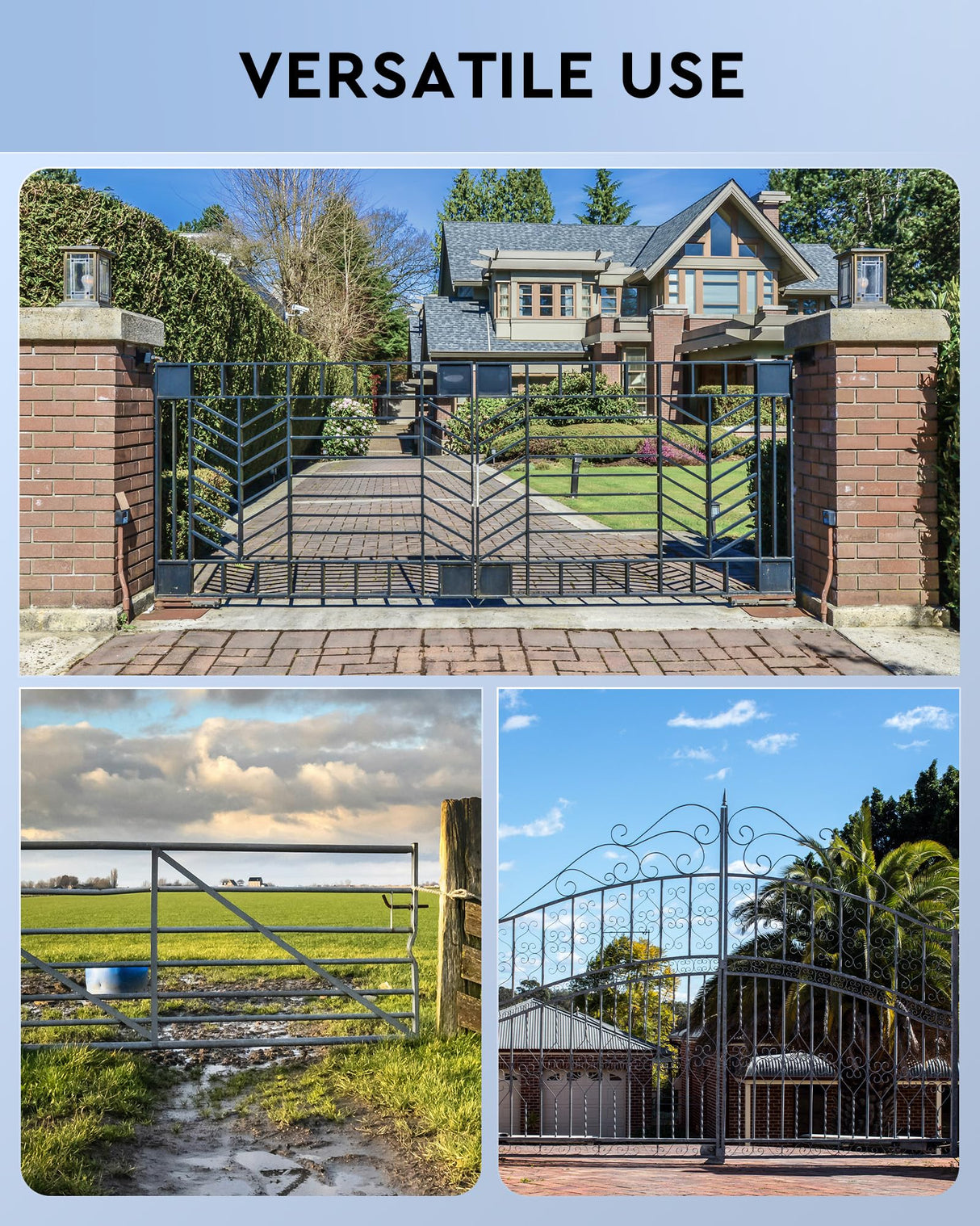 CO-Z 1 Pack Heavy Duty 6" Gate Wheel for Rolling Gate, 500 lb Capacity Chain Link Fence Gate Helper Wheel Fits 1-5/8" to 2" Tubes, Undermount Metal Swing Gate Caster with Adjustable Angle CO-Z