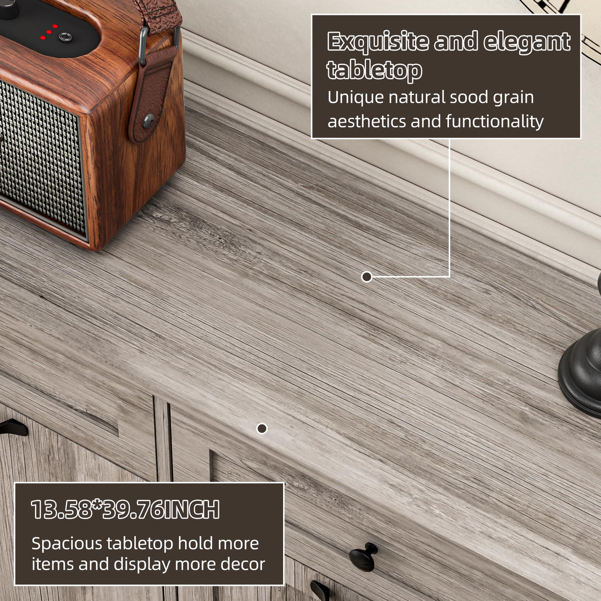 Spurgehom Double Tilt Out Trash Cabinet 13 Gallon Kitchen Waste Bins, Laundry Hamper Tilt Out Pet Proof Hidden Wooden Trash Bin for Kitchen, Grey Spurgehom