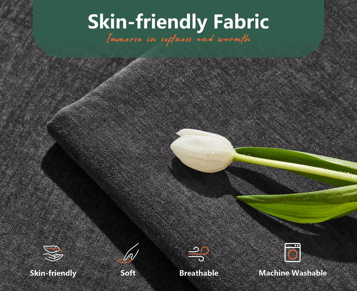 Hobestluk 152" Cloud Modular Sectional Couch 4-Seater Sofa with Ottomans U Shaped Couch Deep Seat Sofa with Removable Cover for Living Room (Dark Grey, 4-Seater Sofa with Two Ottomans) Hobestluk