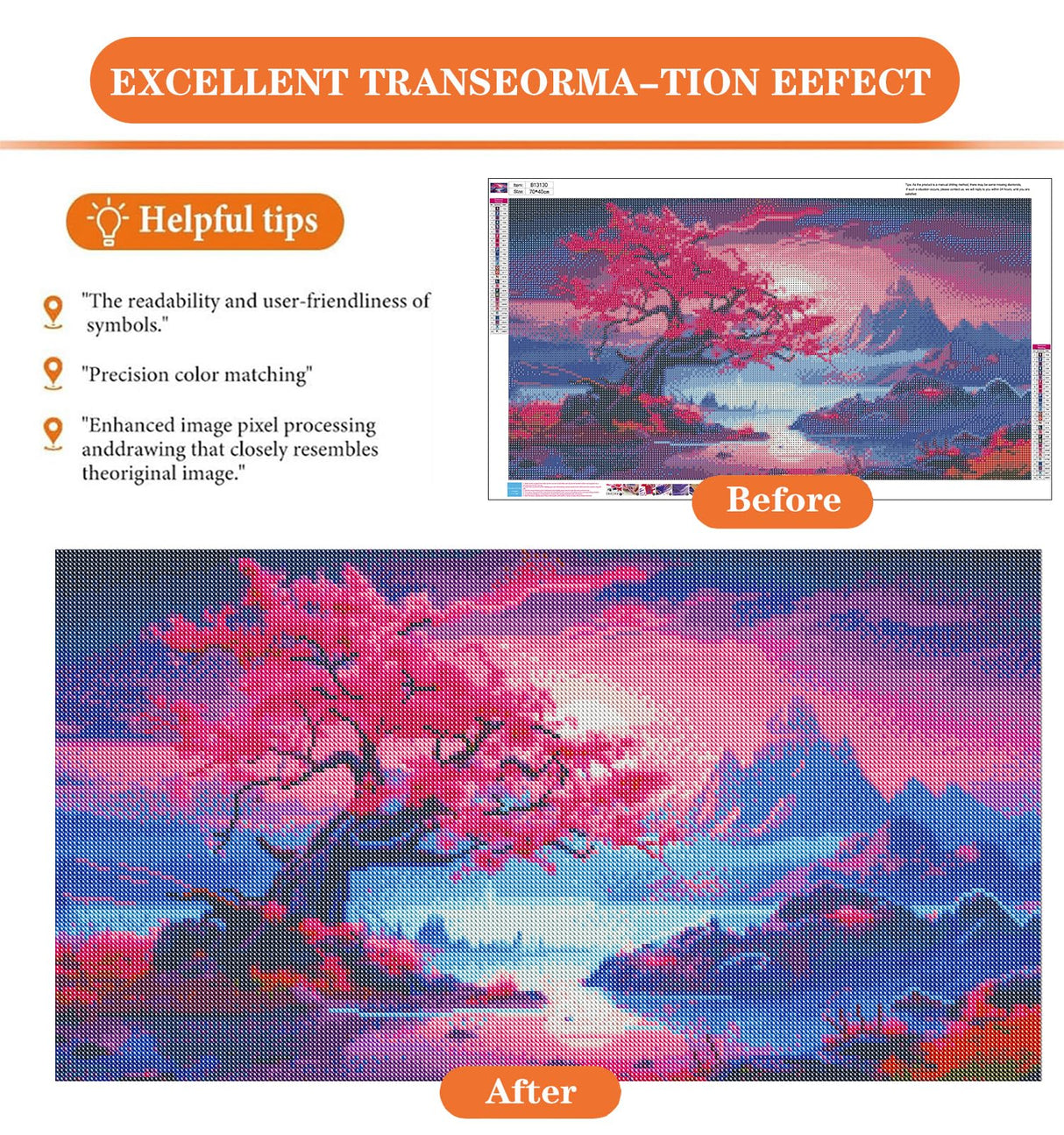 igoodom Large Diamond Painting, Landscape Large Diamond Art Kits for Adults, Full Drill Round Big Diamond Painting, DIY Gem Art and Crafts for Home Wall Decor Gift 27.5 X 15.7inch igoodom