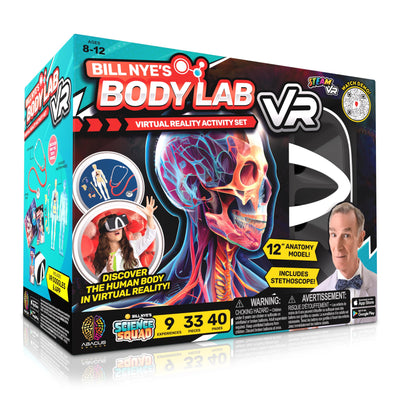 Abacus Brands Bill Nye's Science Squad: Body Lab VR - Virtual Reality Kids Science Kit, Book and Interactive Learning Activity Set - for Ages 8 and Up