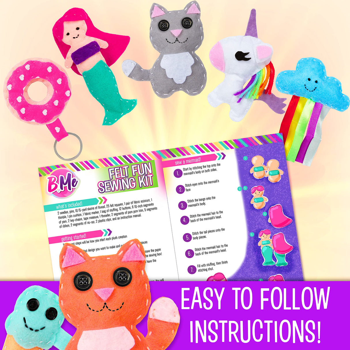 Creative Kids Felt Sewing Kit - Craft 15+ Characters - Fun DIY Kit for Kids 8+ - Creative Sewing Craft Set Creative Kids