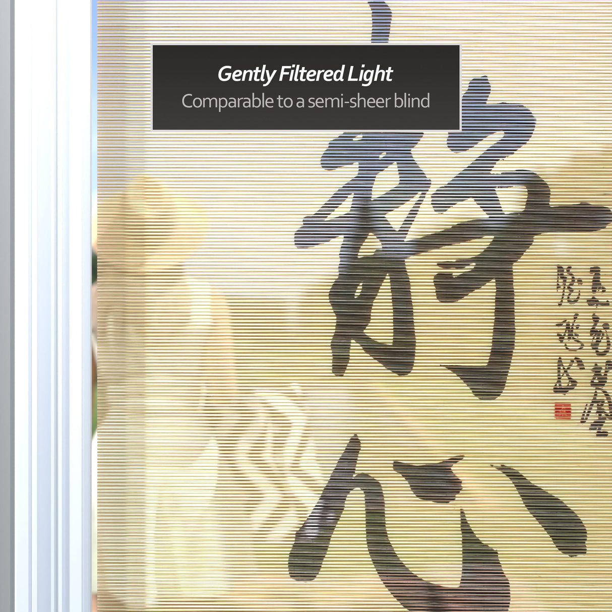 Red Lantern Bamboo Window Shade Blind - Calligraphy 36" Wide Red Lantern